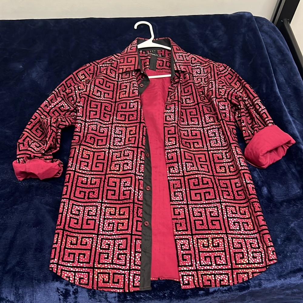 cherry and black dress shirt